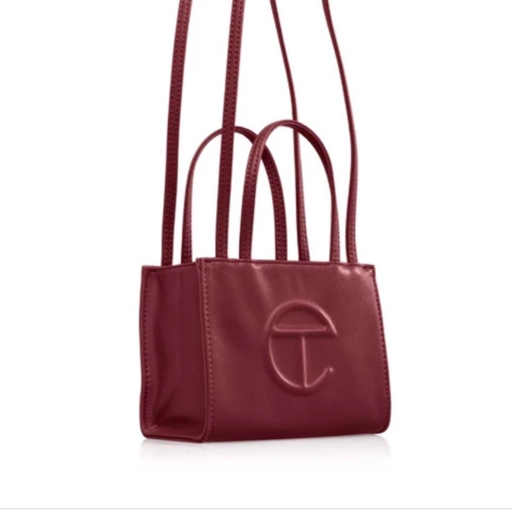 Telfar small shopper in oxblood